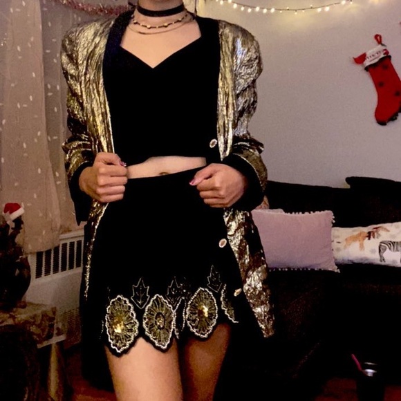 Bergdorf Goodman Jackets & Blazers - Vintage Miss Bergdorf Metallic Gold Brocade Blazer